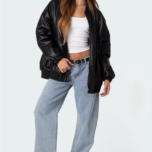 Women's Black Bomber Jacket